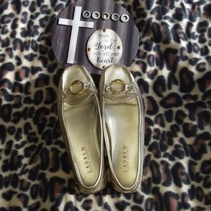 Ralph Lauren gold loafers